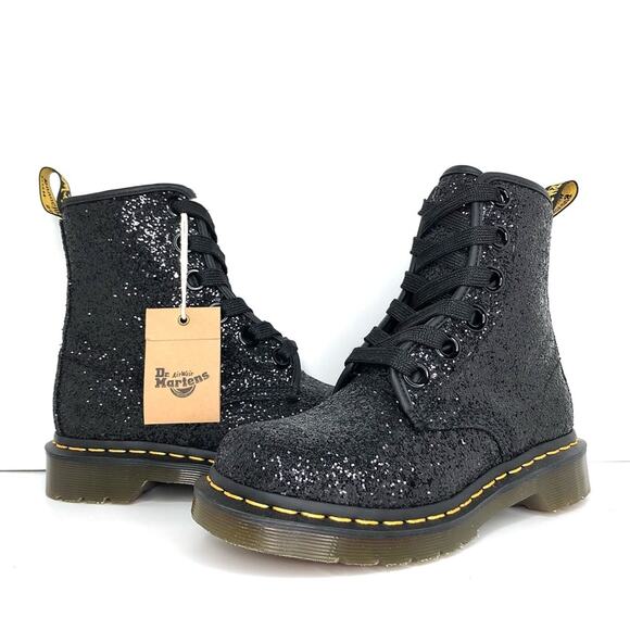 Dr. Martens Shoes - NEW Dr Martens Black Chunky Glitter 1460 Farrah Lace Up Boots Women’s 5 Shoes